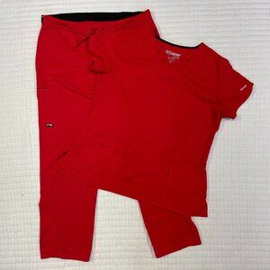 Grey's Anatomy Red Scrub Set